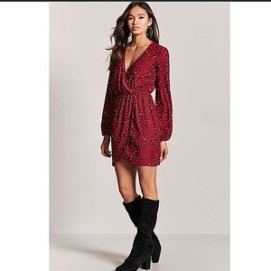 *NEW Forever21 Red Animal Print Wrap Dress Size-L